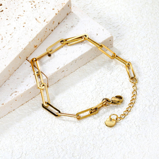 Paperclip Gold Bracelet ~ Waterproof