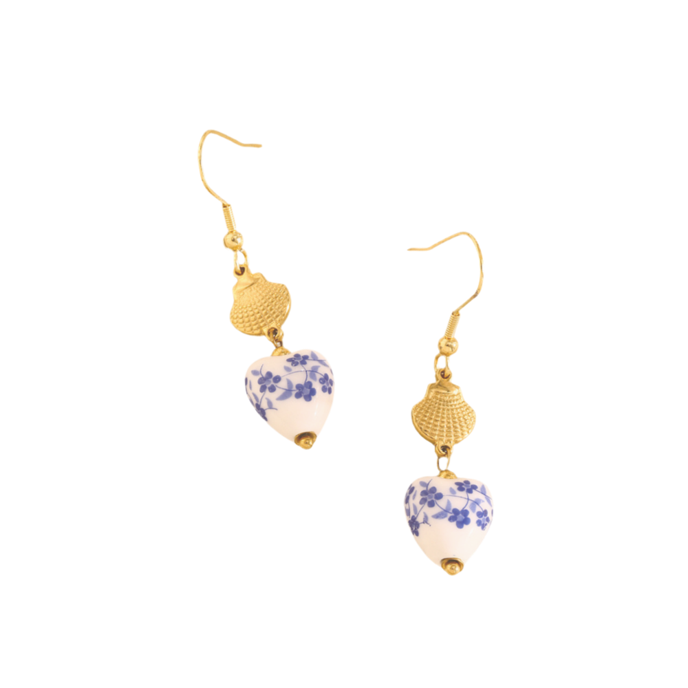 Heart By The Shore Earrings ~ Waterproof