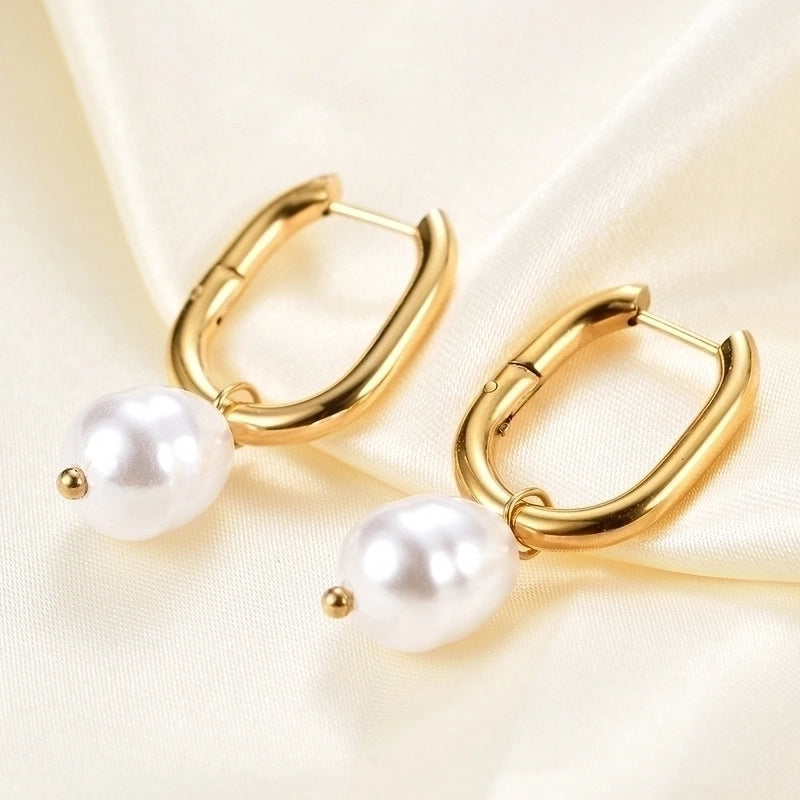 Portofino Pearl Earrings - Gold ~ Waterproof