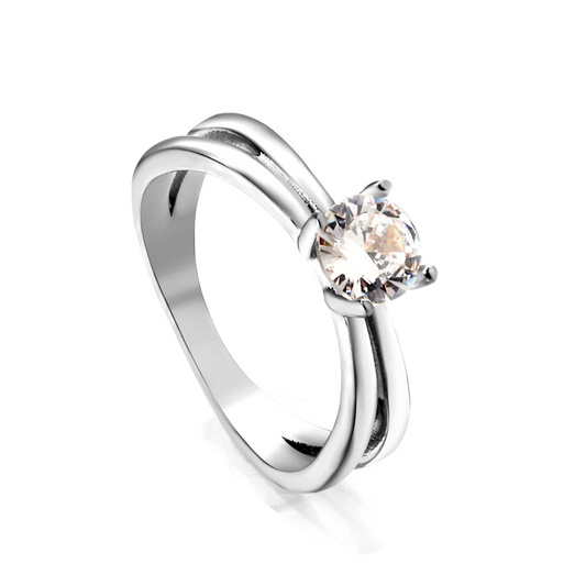 Sundrop Solitaire Steel Ring ~ Waterproof