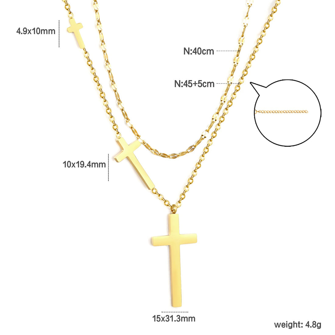 Crossed Tides Layered Necklace ~ Waterproof