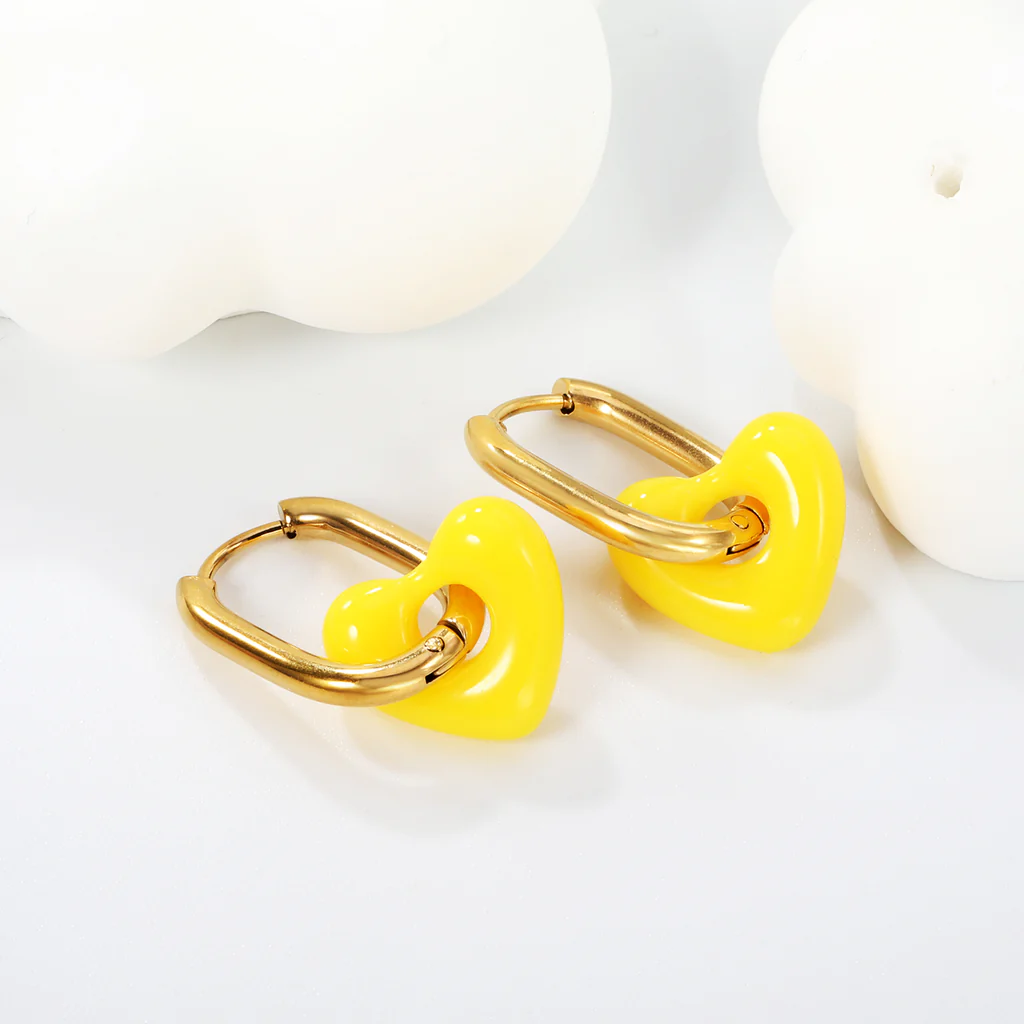 Bubble Pop Heart Earrings ~ Waterproof