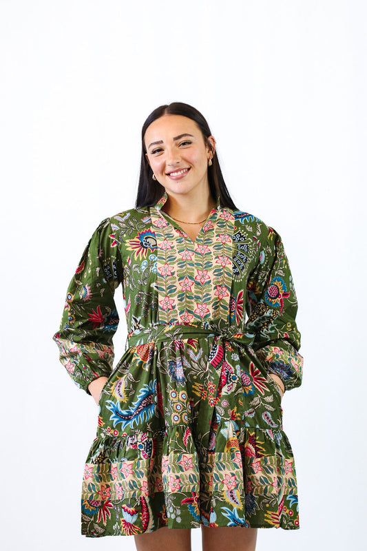 Forest Bloom Mini Dress