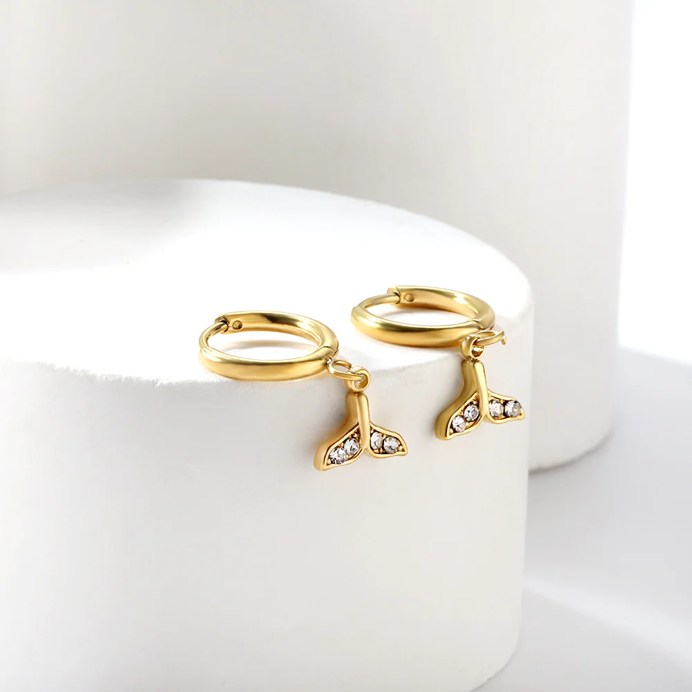 Ocean Tail Mini Hoops ~ Waterproof
