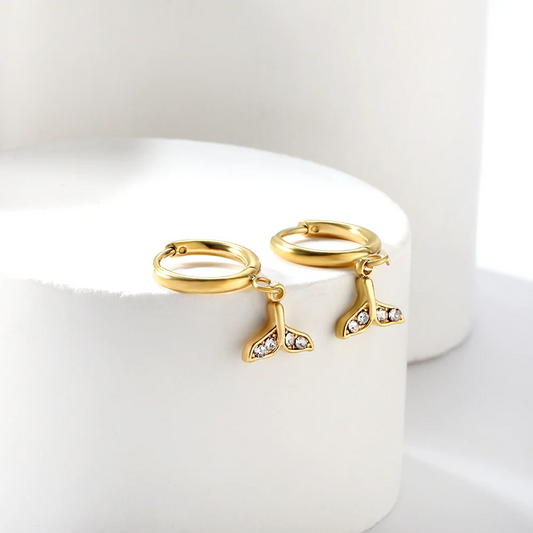 Ocean Tail Mini Hoops ~ Waterproof