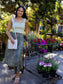 Sundown Wrap Skirt ~ Olive Bloom