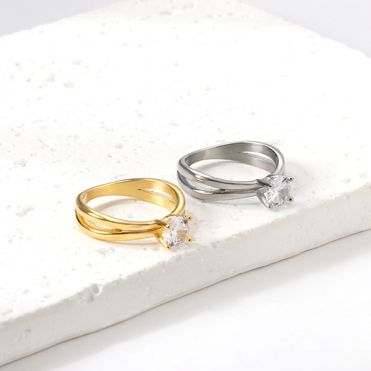 Saltlight Solitaire Steel Ring ~ Waterproof