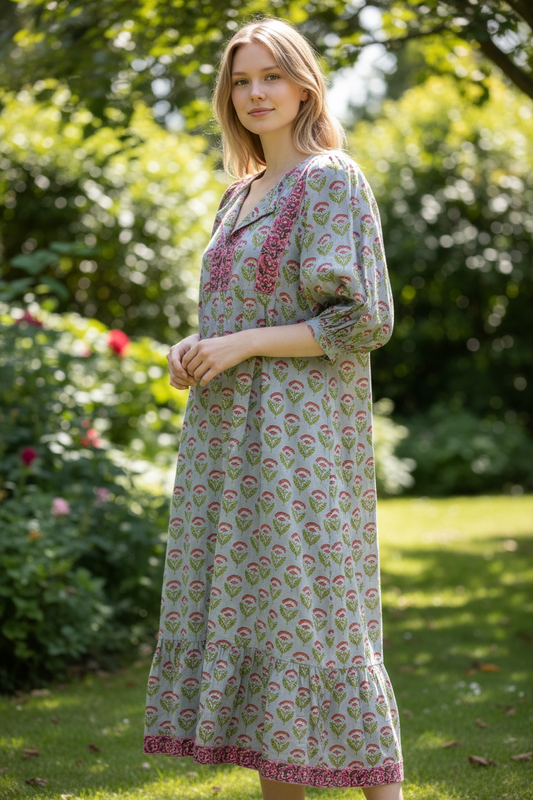 Saffron Garden Empire Dress