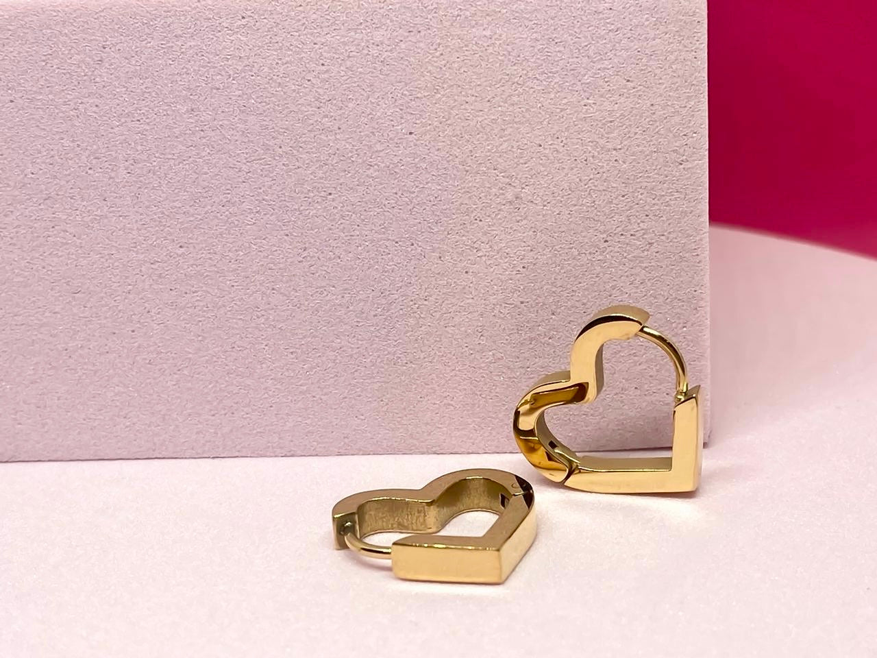 Tiffany Gold Heart Hoops