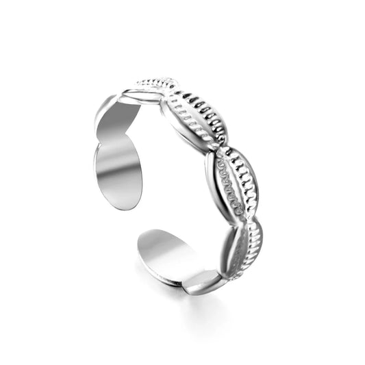 Cowrie Adjustable Ring ~ Waterproof