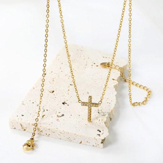 Dazzling Cross Necklace ~ Waterproof