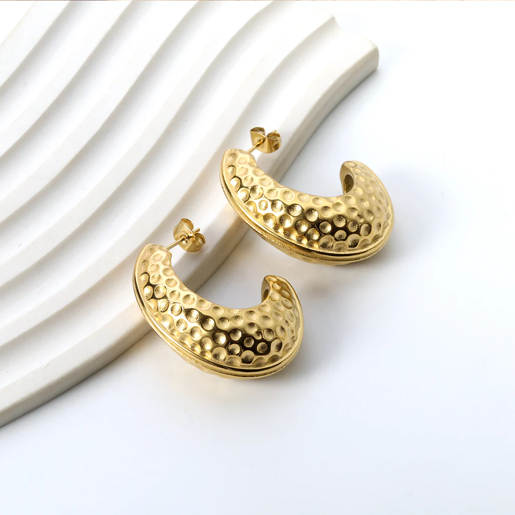 Hammered Halo Earrings ~ Waterproof