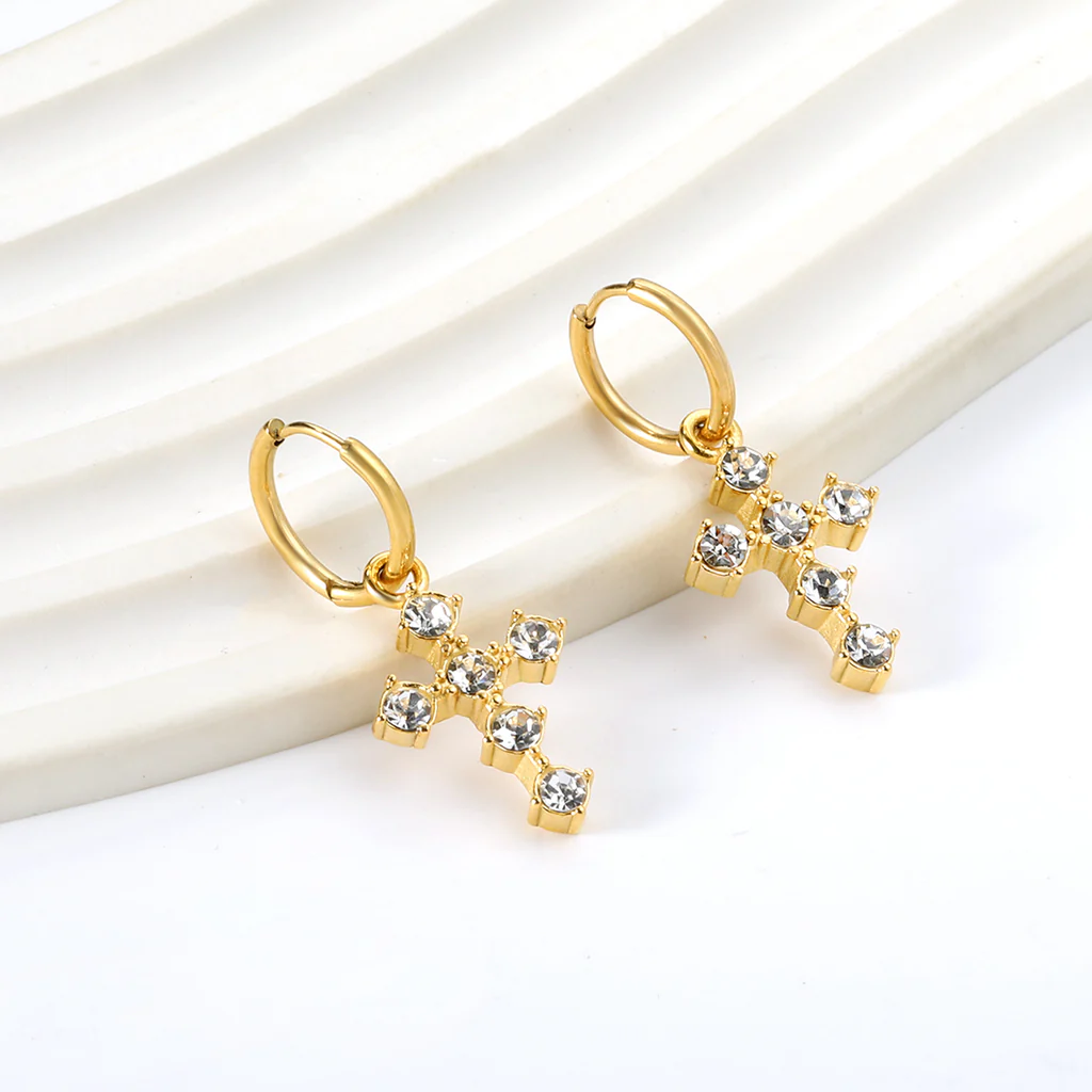 Grace Cross Earrings ~ Waterproof
