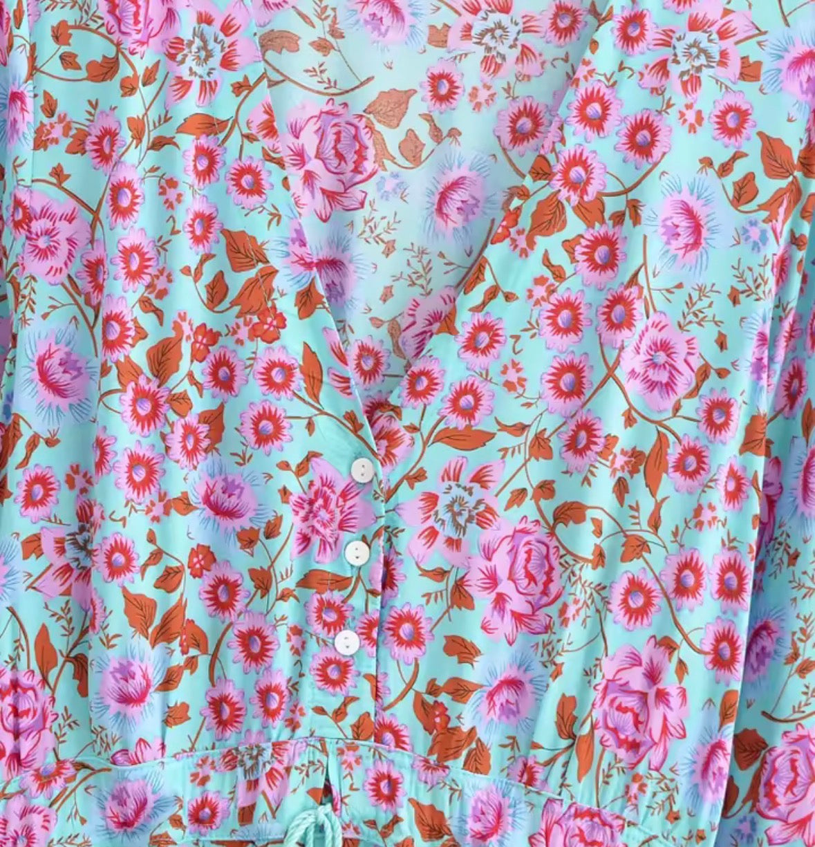 Aqua Rose Dress