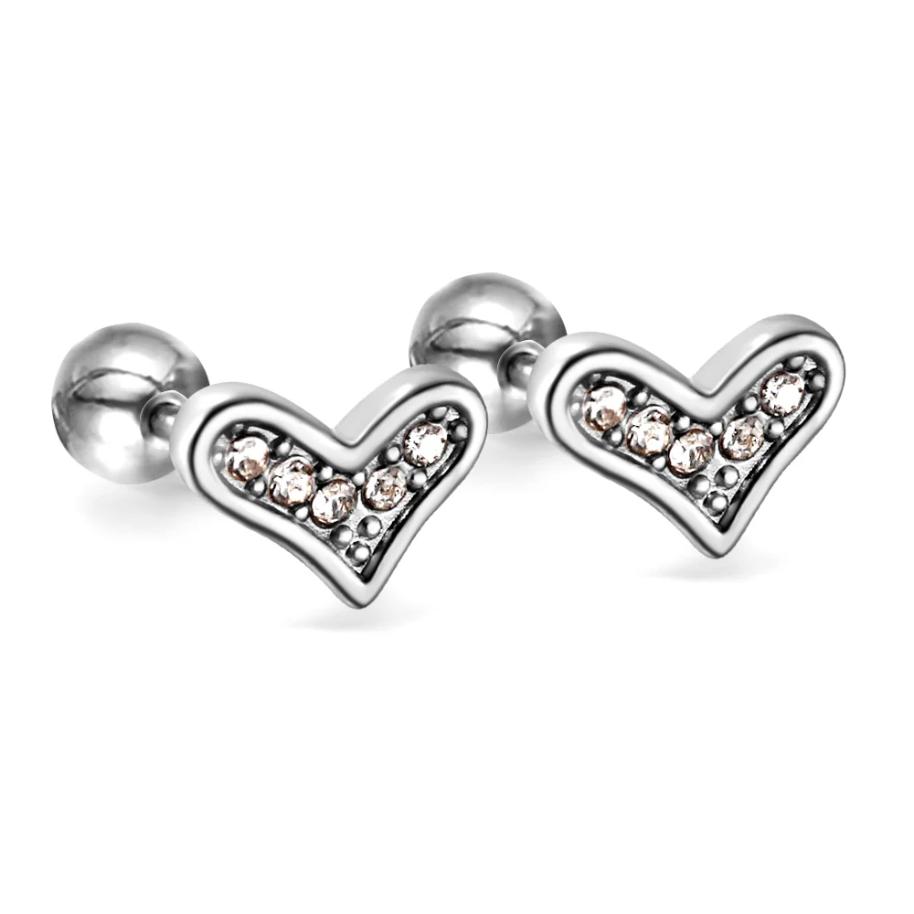Gleam Heart Studs ~ Waterproof