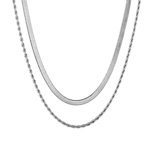 Bladerope Steel Layered Necklace ~ Waterproof