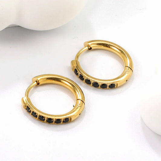 Noir Shine Hoops ~ Waterproof