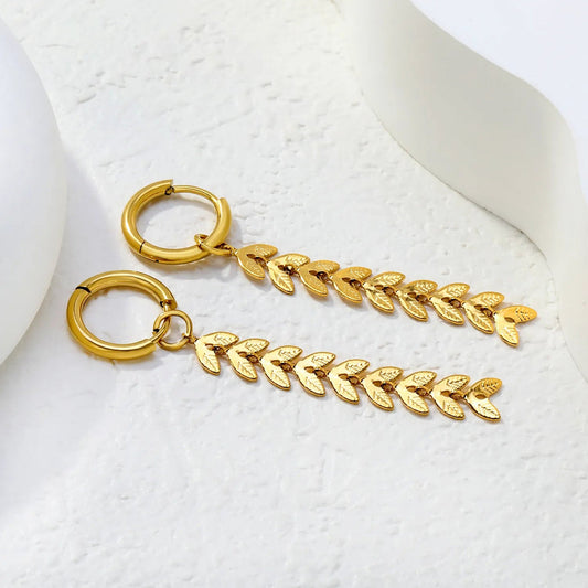 Seabreeze Fern Drop Hoops