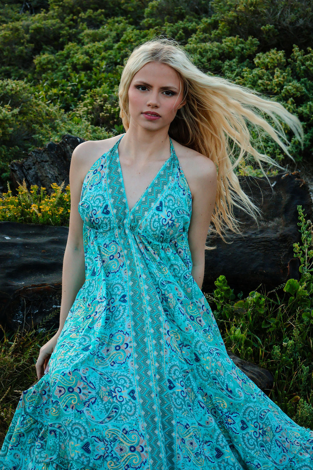 Sunlit Sand Dress ~ Aqua