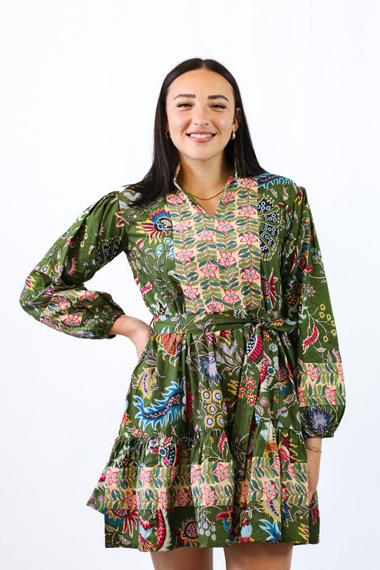 Forest Bloom Mini Dress