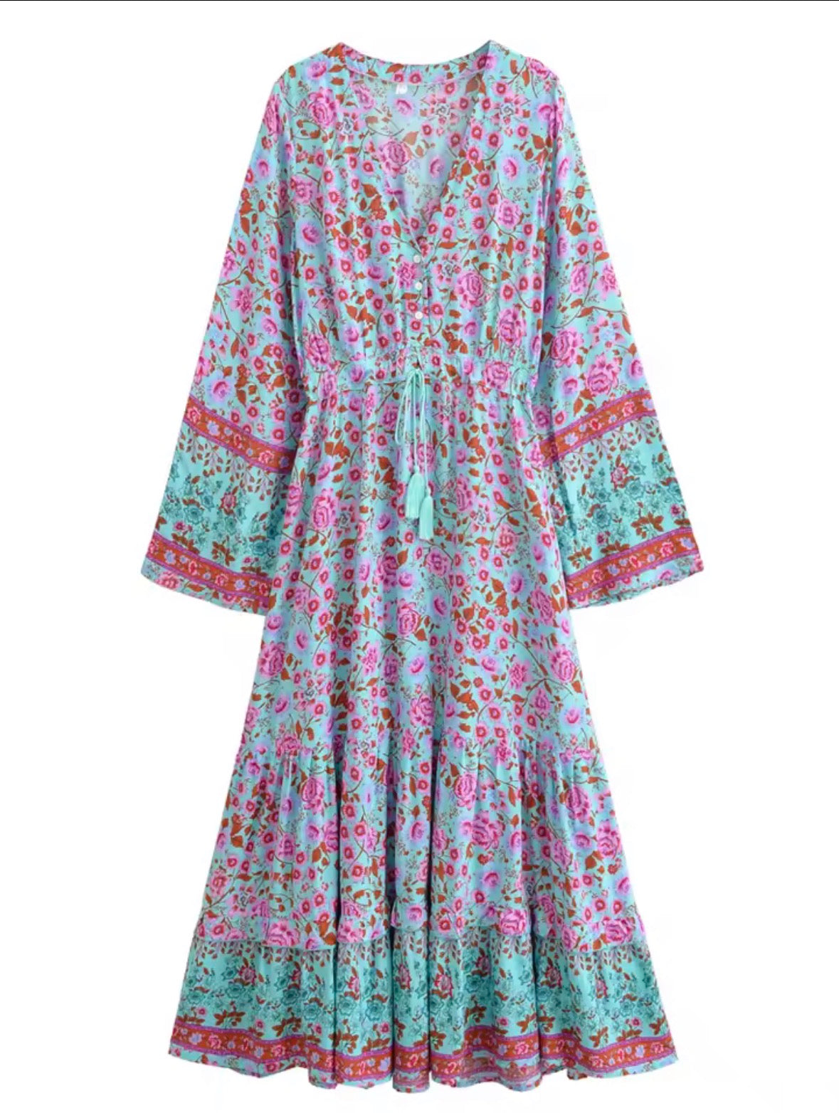 Aqua Rose Dress