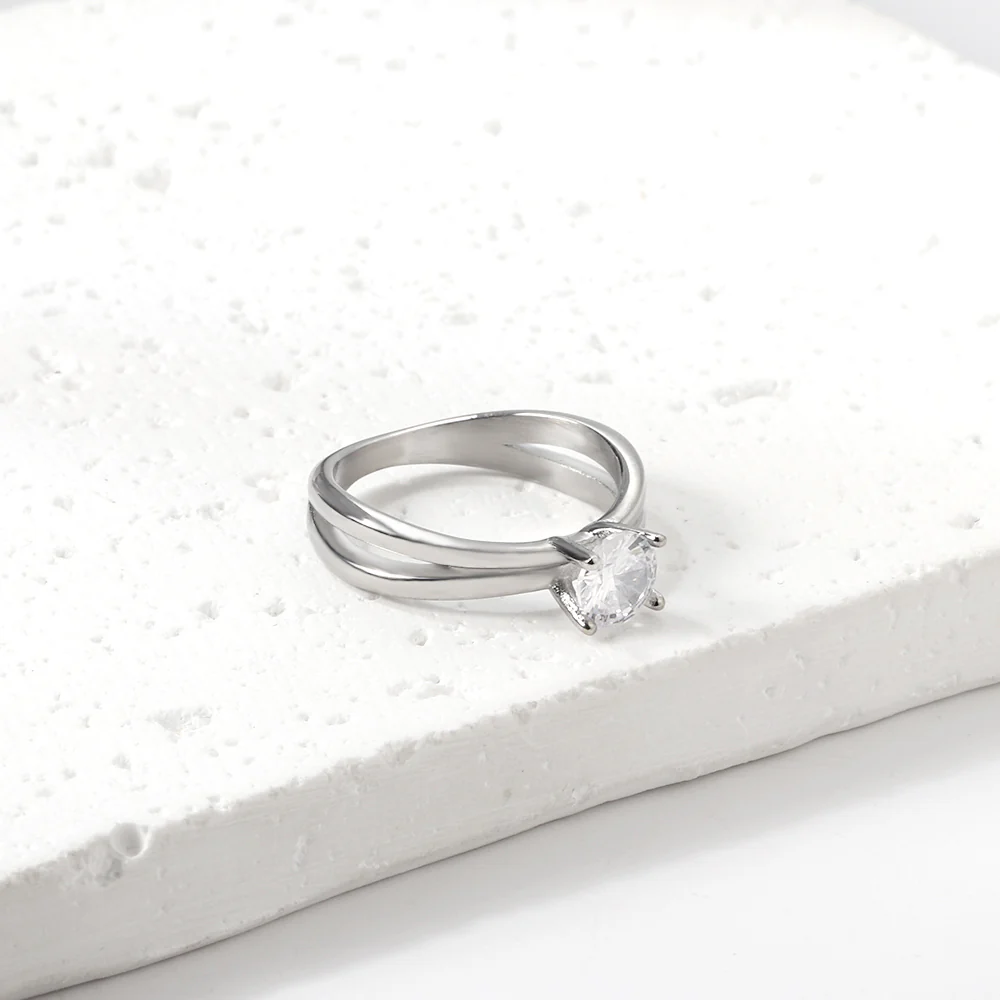 Sundrop Solitaire Steel Ring ~ Waterproof