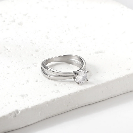 Sundrop Solitaire Steel Ring ~ Waterproof