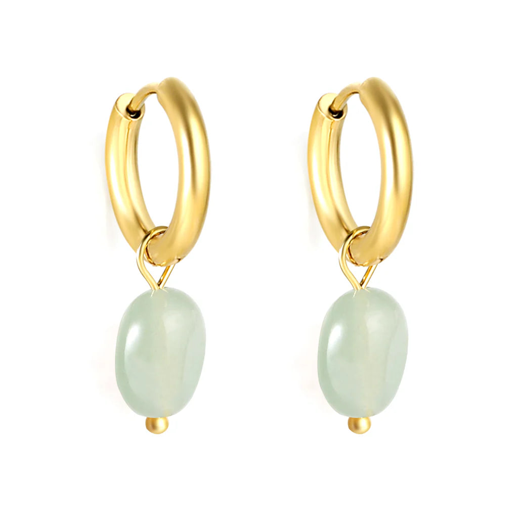 Seafoam Glint Hoops ~ Waterproof