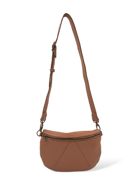 Antelo Ruby Classic Adjustable Leather Moon-Bag Crossbody