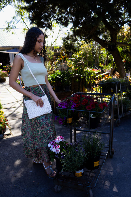 Sundown Wrap Skirt ~ Olive Bloom