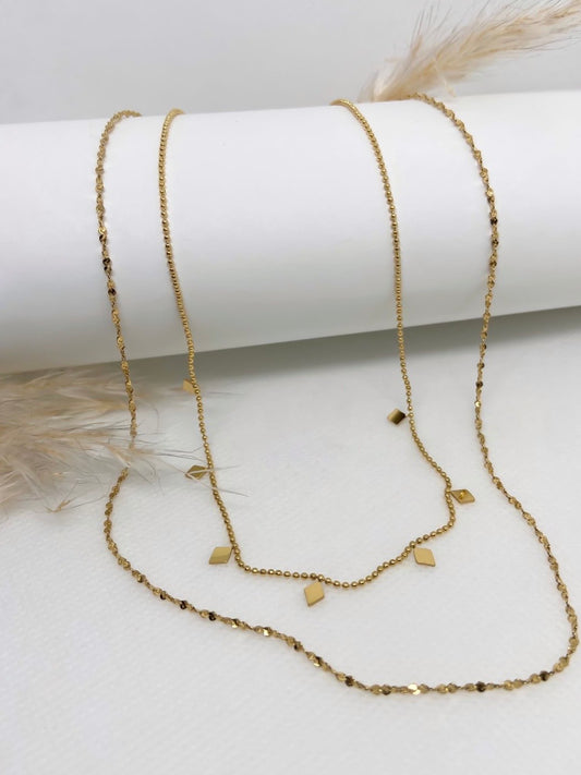 Mandy Gold Double Layer Necklace