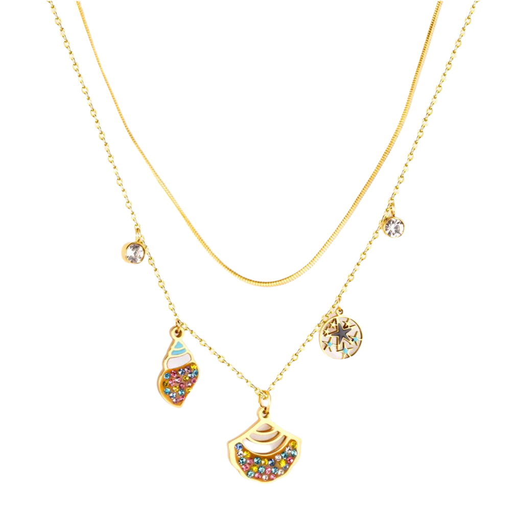 Whimsy Wave Layered Necklace ~ Waterproof