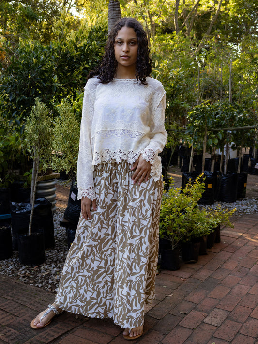 Isla Lace Top ~ Beige