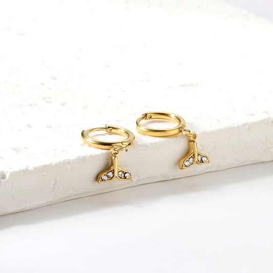 Ocean Tail Mini Hoops ~ Waterproof