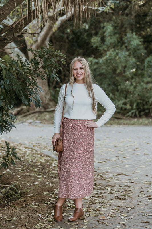 Samara Wrap Skirt ~ Rust