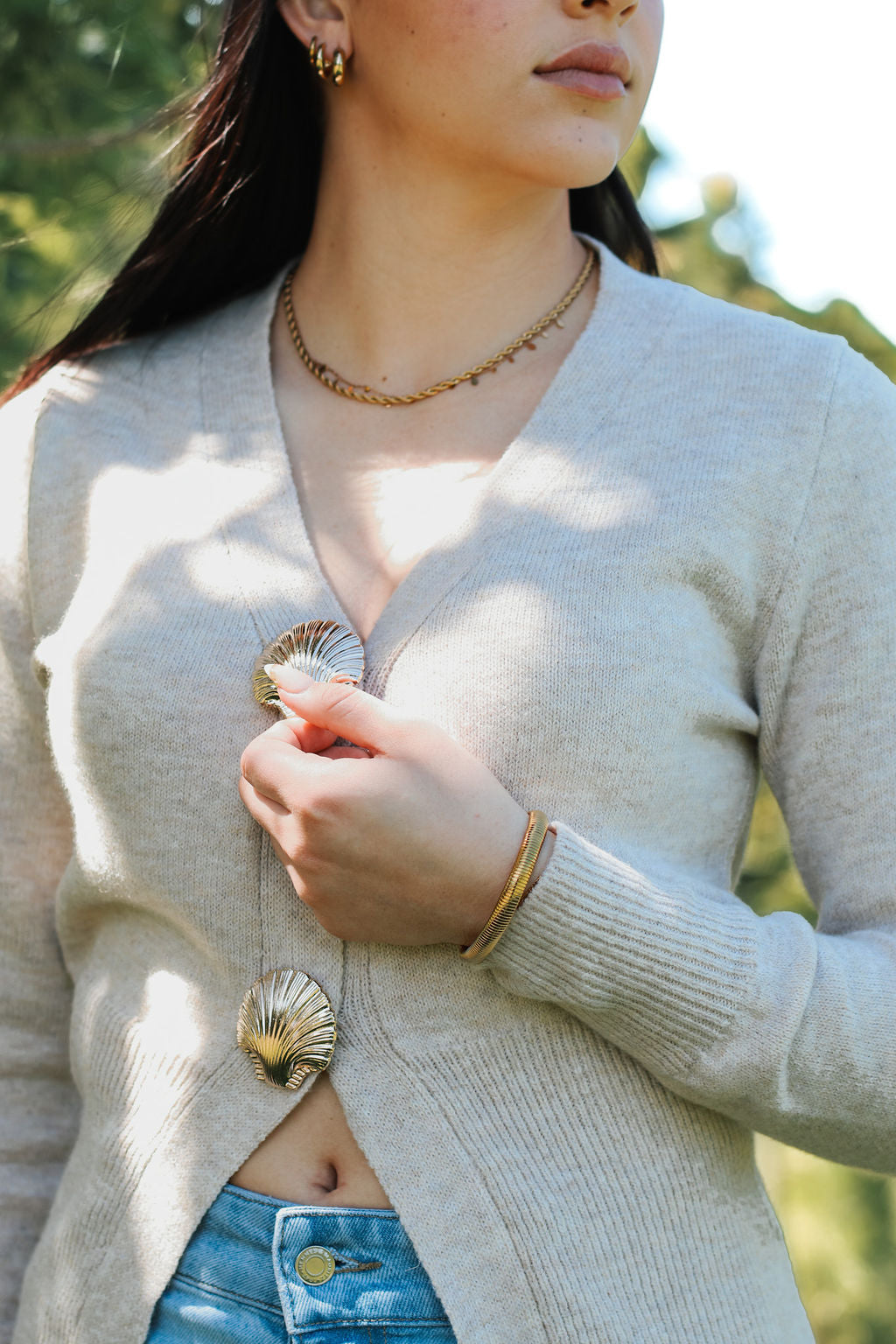 Shell Button Cardigan