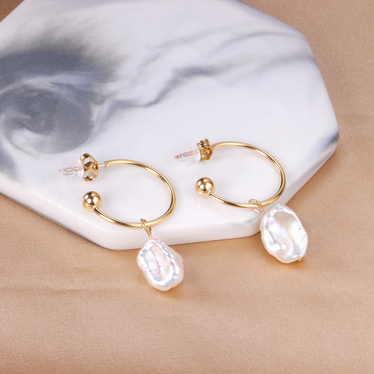 Shoreline Pearl Hoops ~ Waterproof
