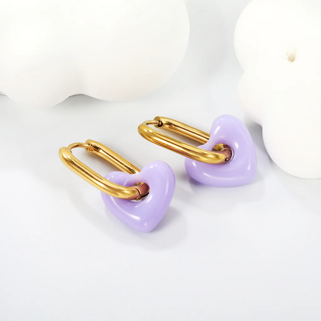 Bubble Pop Heart Earrings ~ Waterproof