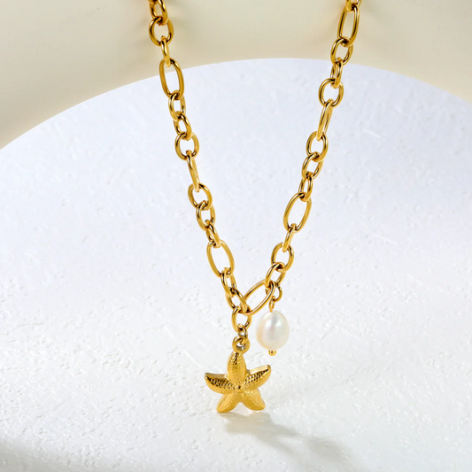 Tide & Pearl Necklace ~ Waterproof