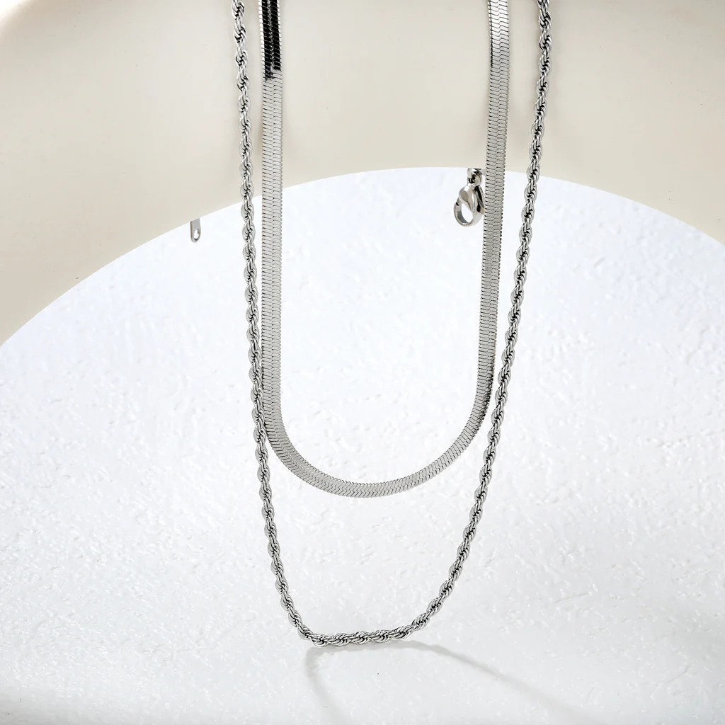 Bladerope Steel Layered Necklace ~ Waterproof
