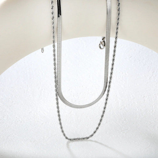 Bladerope Steel Layered Necklace ~ Waterproof