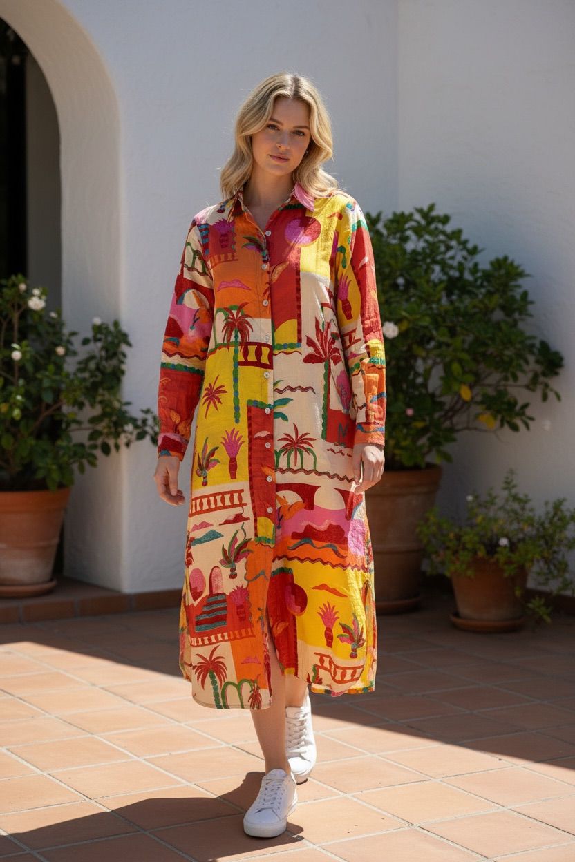 Sunset Market Shirt Dress