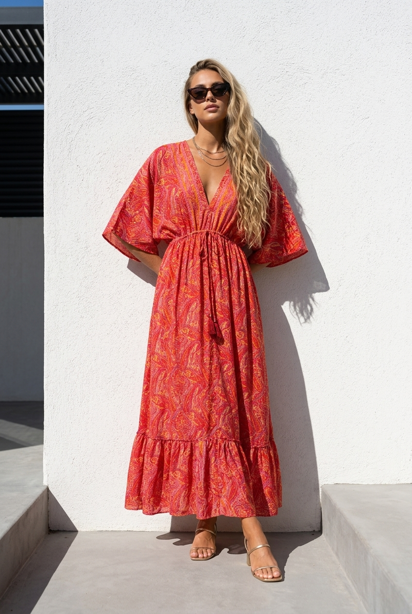 Sunset Coral Dress