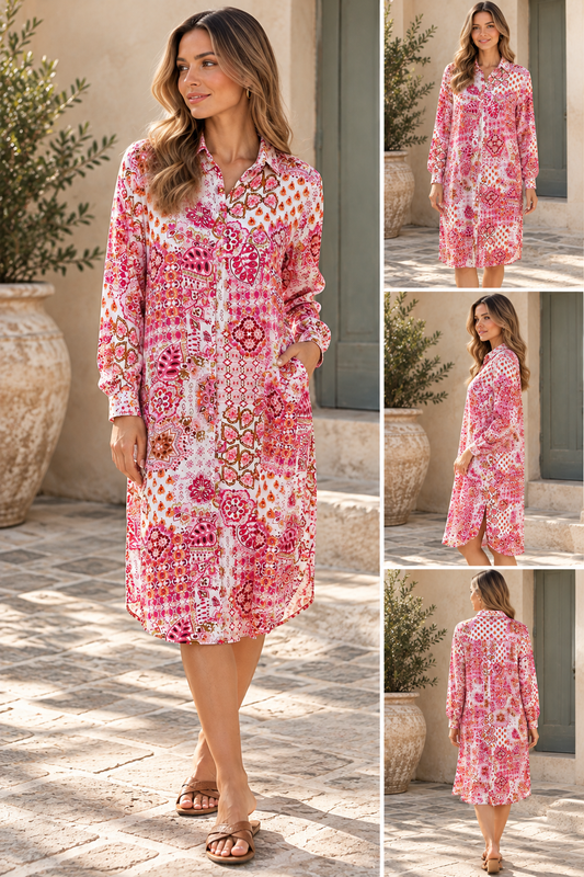 Moroccan Mornings Shirt Dress