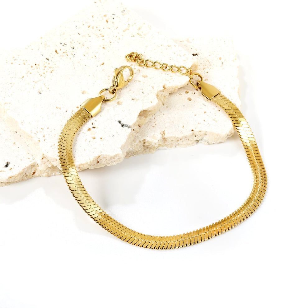 Herringbone Bracelet - Gold ~ Waterproof