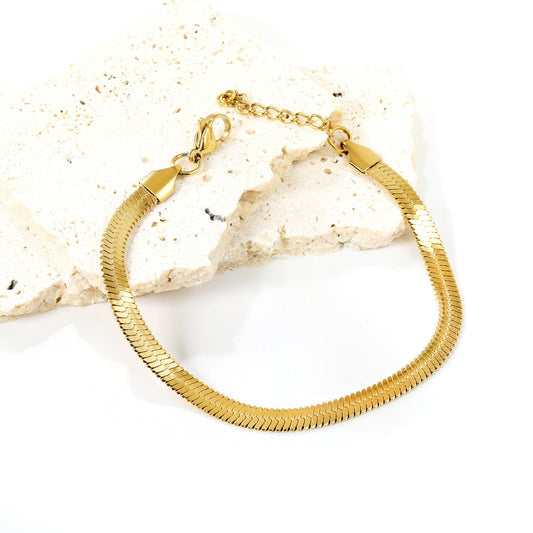 Herringbone Bracelet - Gold ~ Waterproof