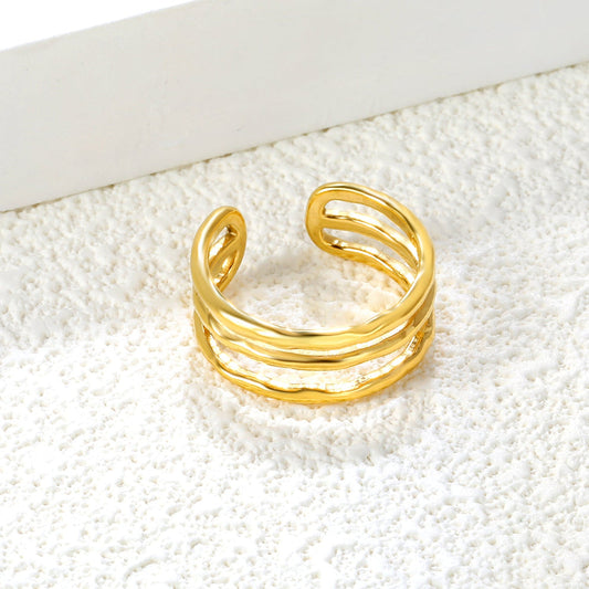 Ripple Gold Ring ~ Waterproof