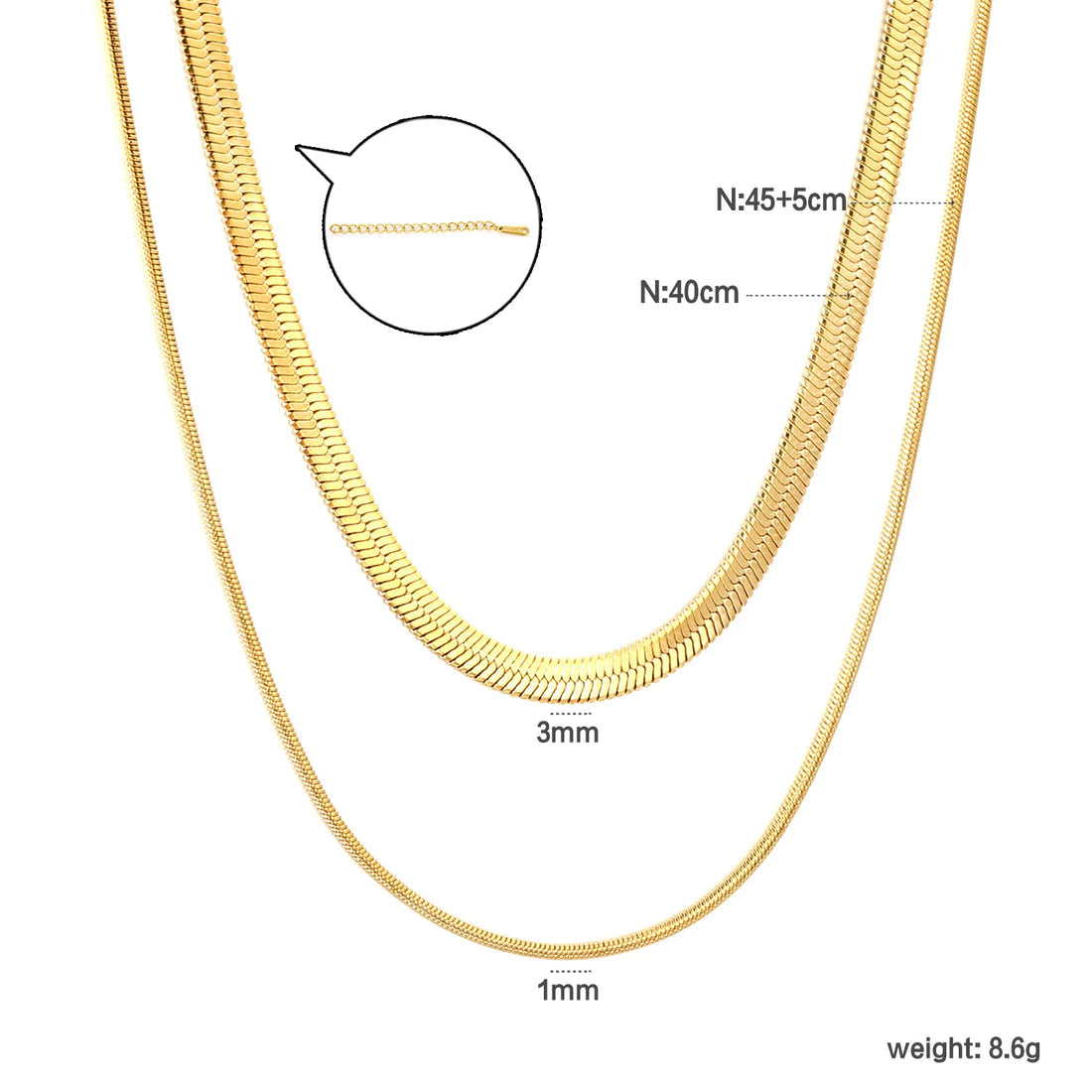 Golden Flow Layered Chain ~ Waterproof