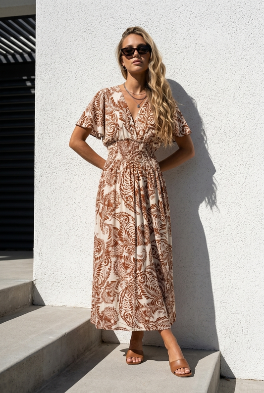 Ensley Dress ~ Palm Oasis