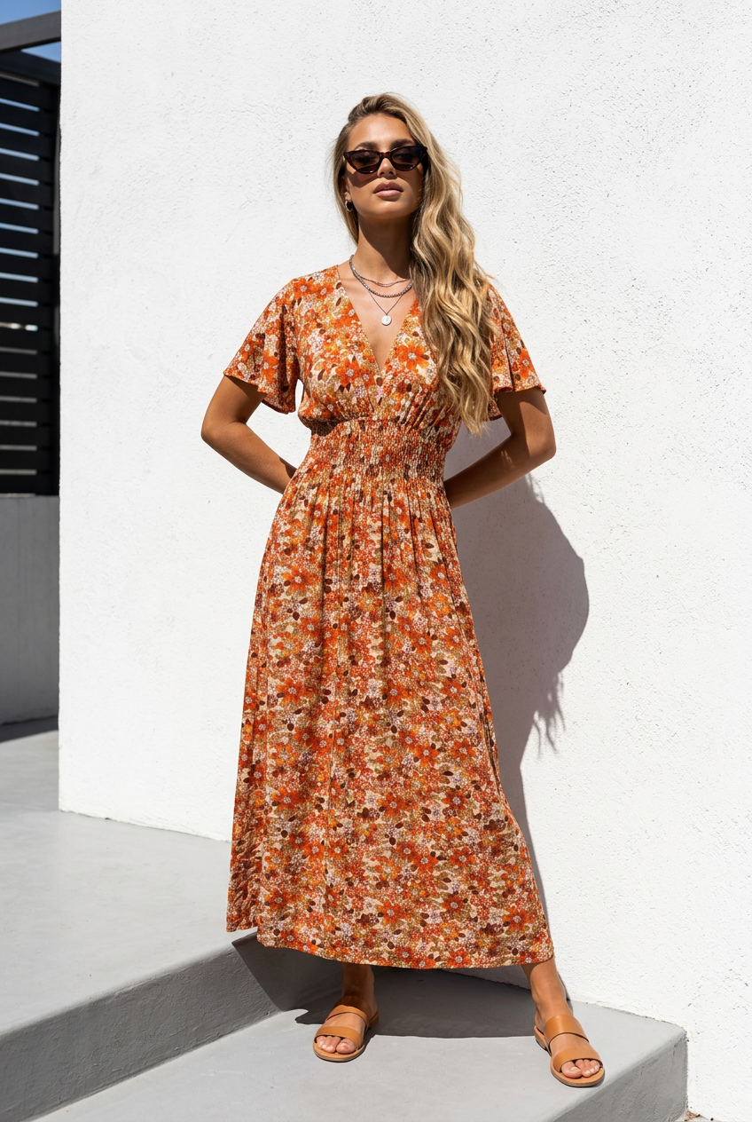 Ensley Dress ~ Bloom Print